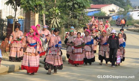 Postcard bac Ha market