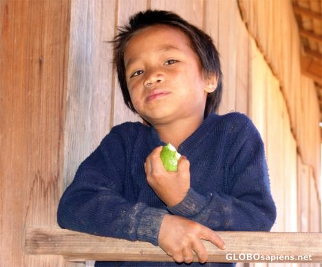 Postcard Ethnic village boy