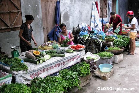 Postcard Lao Cai Street Vendors