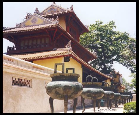 Postcard The 9 royal urns at the Hue´s Citadel.