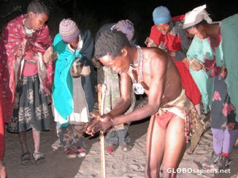 Postcard San people.