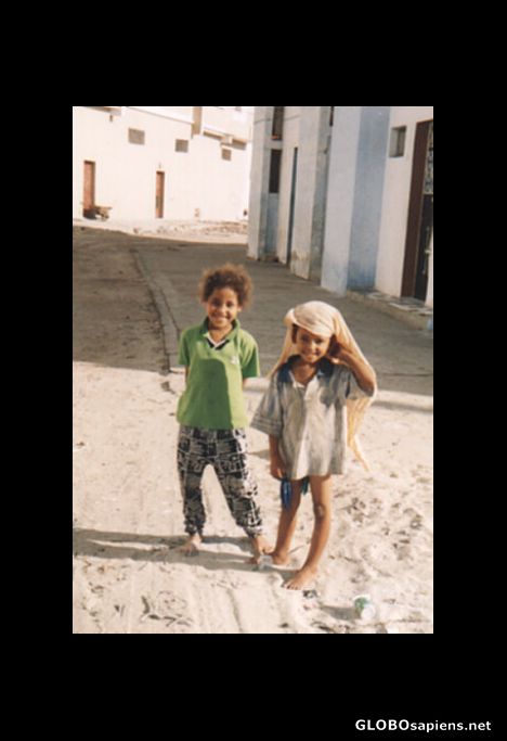Postcard children of Dahkla