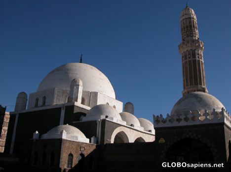 Postcard Central mosque in Sana'a.