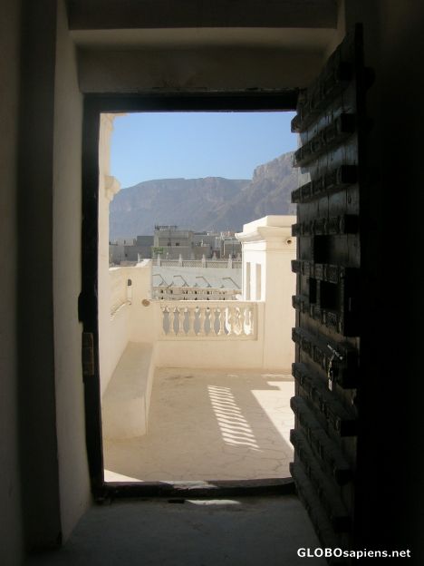 Postcard Exit door of the Sultan Palace