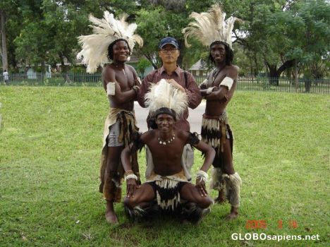 Postcard with natives