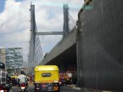 Traffic in bangalore - near the famous cable bridge. Traffic in bangalore - near the famous cable bridge.