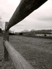 Railway tracks along the Penobscot River on the Waterfront