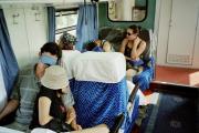 Soft seater Train from Singapore to West Lake everybody was tried