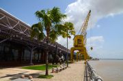 Old warehouses at the riverfront, Estacao das Docas. Old warehouses at the riverfront, Estacao das Docas.