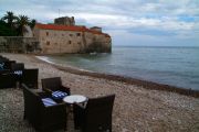 The beach outside the old town walls The beach outside the old town walls