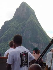 Aboard the Brig Unicorn approaching the Pitons Aboard the Brig Unicorn approaching the Pitons