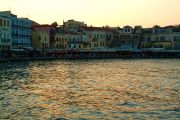 Restaurants along the circular harbour at sunset Restaurants along the circular harbour at sunset