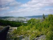 Overlooking Corner Brook beside wooden water pipe