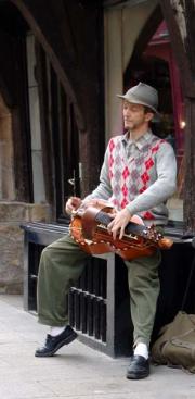 Breton street musician in the old town