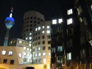Gehry buildings at night