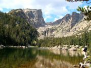 Fly fisher at Dream Lake