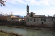 Topino River and Church San Giacomo Topino River and Church San Giacomo