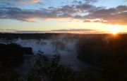 Sunset at the Iguassu Falls.