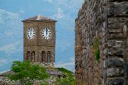 Clock tower, part of the fortress of Gjirokaster.