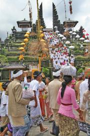 They entered the temple through a split gate They entered the temple through a split gate