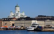 Helsinki's Market Square seen from the sea, the Cathedral looming in the back. Helsinki's Market Square seen from the sea, the Cathedral looming in the back.