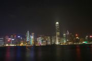 Hong Kong as seen from Kowloon after the sun sets Hong Kong as seen from Kowloon after the sun sets