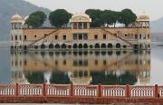 Mirror image of Jal Mahal aka Water Palace. Mirror image of Jal Mahal aka Water Palace.