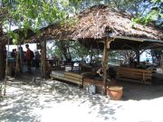 One of the common lounge adjoining the long-dining table area