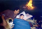 Camping out on the front lawn