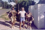 Me with my gardener and friend (in battledress)