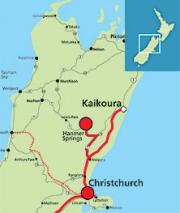 Route map to Kaikoura