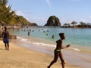 The quiet beach was busy on Sunday The quiet beach was busy on Sunday