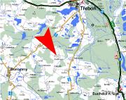 Map indicating Kojakovice - distance from Trebon is 9km.