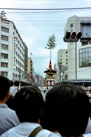 Shrine wagons on parade at Kyoto's Gion Matsuri festival in July. Shrine wagons on parade at Kyoto's Gion Matsuri festival in July.