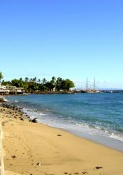 Lahaina beach off Front St. looking to the small boat harbour Lahaina beach off Front St. looking to the small boat harbour