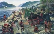 
This superb image is by Giovanni Caselli. Note the fish trap, baskets of fish, the trapezoidal hou