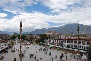 Barkhor square from the roof of the Jokhang.