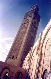 Casablancas huge Mosque Tower Casablancas huge Mosque Tower
