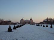 A view of sunset from the gardens behind the Castle