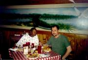 eating aligator steaks with Sarah
