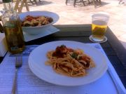 A very large and super tasty prawn pasta at the Estacao Maxabomba restaurant A very large and super tasty prawn pasta at the Estacao Maxabomba restaurant