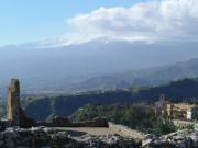 Mount Etna seen from the Teatro Greco Mount Etna seen from the Teatro Greco
