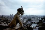 Gargoyle on the upper balcony of the Notre Damme.