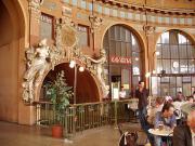 Former ticket hall of the train station, now a café