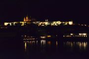 The Prague Castle at night, seen from the Charles's Bridge. The Prague Castle at night, seen from the Charles's Bridge.