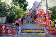 Colourful stairway in the Lapa district.