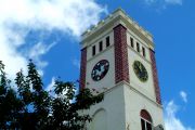 Two different faces of clocks at a tower in the capital Two different faces of clocks at a tower in the capital