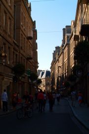 Narrow street within the walled old town Narrow street within the walled old town