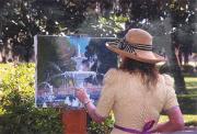 An artist in Forsyth Park An artist in Forsyth Park