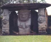 some funerary statues of the DOBLE YO, in San Agustin some funerary statues of the DOBLE YO, in San Agustin
